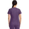 Cherokee Infinity Womens Round Neck Scrub Top, Contemporary Fit, 3 Pockets, Rib-Knit Panels, 360° Stretch – 2624A(Eggplant)