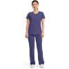 Cherokee Infinity Womens Round Neck Scrub Top, Contemporary Fit, 3 Pockets, Rib-Knit Panels, 360° Stretch – 2624A(Grape)