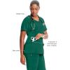 Cherokee Infinity Womens Round Neck Scrub Top, Contemporary Fit, 3 Pockets, Rib-Knit Panels, 360° Stretch – 2624A(Hunter Green)