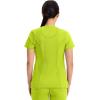Cherokee Infinity Womens Round Neck Scrub Top, Contemporary Fit, 3 Pockets, Rib-Knit Panels, 360° Stretch – 2624A(Lime Time)