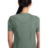 Cherokee Infinity Womens Round Neck Scrub Top, Contemporary Fit, 3 Pockets, Rib-Knit Panels, 360° Stretch – 2624A(Olive)