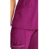Cherokee Infinity Womens Round Neck Scrub Top, Contemporary Fit, 3 Pockets, Rib-Knit Panels, 360° Stretch – 2624A(Orchid Flower)