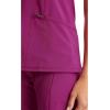 Cherokee Infinity Womens Round Neck Scrub Top, Contemporary Fit, 3 Pockets, Rib-Knit Panels, 360° Stretch – 2624A(Orchid Flower)