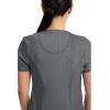 Cherokee Infinity Womens Round Neck Scrub Top, Contemporary Fit, 3 Pockets, Rib-Knit Panels, 360° Stretch – 2624A(Pewter)