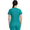 Cherokee Infinity Womens Round Neck Scrub Top, Contemporary Fit, 3 Pockets, Rib-Knit Panels, 360° Stretch – 2624A(Teal Blue)