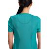 Cherokee Infinity Womens Round Neck Scrub Top, Contemporary Fit, 3 Pockets, Rib-Knit Panels, 360° Stretch – 2624A(Teal Blue)