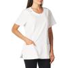 Cherokee Infinity Womens Round Neck Scrub Top, Contemporary Fit, 3 Pockets, Rib-Knit Panels, 360° Stretch – 2624A(White)