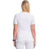 Cherokee Infinity Womens Round Neck Scrub Top, Contemporary Fit, 3 Pockets, Rib-Knit Panels, 360° Stretch – 2624A(White)