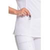 Cherokee Infinity Womens Round Neck Scrub Top, Contemporary Fit, 3 Pockets, Rib-Knit Panels, 360° Stretch – 2624A(White)