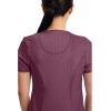 Cherokee Infinity Womens Round Neck Scrub Top, Contemporary Fit, 3 Pockets, Rib-Knit Panels, 360° Stretch – 2624A(Wine)