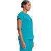 Cherokee Infinity Womens Round Neck Scrub Top, Partial Zip Covered Placket, 3 Zip Pockets, PROTX2 Technology – IN622A(Aquaturque)
