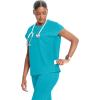 Cherokee Infinity Womens Round Neck Scrub Top, Partial Zip Covered Placket, 3 Zip Pockets, PROTX2 Technology – IN622A(Aquaturque)