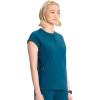 Cherokee Infinity Womens Round Neck Scrub Top, Partial Zip Covered Placket, 3 Zip Pockets, PROTX2 Technology – IN622A(Caribbean Blue)