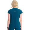 Cherokee Infinity Womens Round Neck Scrub Top, Partial Zip Covered Placket, 3 Zip Pockets, PROTX2 Technology – IN622A(Caribbean Blue)