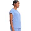 Cherokee Infinity Womens Round Neck Scrub Top, Partial Zip Covered Placket, 3 Zip Pockets, PROTX2 Technology – IN622A(Ciel)