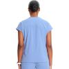 Cherokee Infinity Womens Round Neck Scrub Top, Partial Zip Covered Placket, 3 Zip Pockets, PROTX2 Technology – IN622A(Ciel)