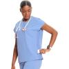 Cherokee Infinity Womens Round Neck Scrub Top, Partial Zip Covered Placket, 3 Zip Pockets, PROTX2 Technology – IN622A(Ciel)