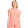 Cherokee Infinity Womens Round Neck Scrub Top, Partial Zip Covered Placket, 3 Zip Pockets, PROTX2 Technology – IN622A(Electric Coral)