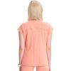 Cherokee Infinity Womens Round Neck Scrub Top, Partial Zip Covered Placket, 3 Zip Pockets, PROTX2 Technology – IN622A(Electric Coral)