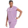 Cherokee Infinity Womens Round Neck Scrub Top, Partial Zip Covered Placket, 3 Zip Pockets, PROTX2 Technology – IN622A(Livewire Lilac)