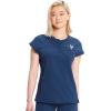 Cherokee Infinity Womens Round Neck Scrub Top, Partial Zip Covered Placket, 3 Zip Pockets, PROTX2 Technology – IN622A(Navy)