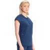 Cherokee Infinity Womens Round Neck Scrub Top, Partial Zip Covered Placket, 3 Zip Pockets, PROTX2 Technology – IN622A(Navy)