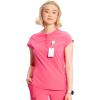Cherokee Infinity Womens Round Neck Scrub Top, Partial Zip Covered Placket, 3 Zip Pockets, PROTX2 Technology – IN622A(Power Pink)