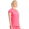 Cherokee Infinity Womens Round Neck Scrub Top, Partial Zip Covered Placket, 3 Zip Pockets, PROTX2 Technology – IN622A(Power Pink)