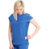 Cherokee Infinity Womens Round Neck Scrub Top, Partial Zip Covered Placket, 3 Zip Pockets, PROTX2 Technology – IN622A(Royal)
