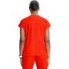 Cherokee Infinity Womens Round Neck Scrub Top, Partial Zip Covered Placket, 3 Zip Pockets, PROTX2 Technology – IN622A(Vivid Orange)