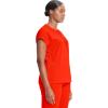Cherokee Infinity Womens Round Neck Scrub Top, Partial Zip Covered Placket, 3 Zip Pockets, PROTX2 Technology – IN622A(Vivid Orange)