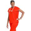 Cherokee Infinity Womens Round Neck Scrub Top, Partial Zip Covered Placket, 3 Zip Pockets, PROTX2 Technology – IN622A(Vivid Orange)