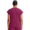 Cherokee Infinity Womens Round Neck Scrub Top, Partial Zip Covered Placket, 3 Zip Pockets, PROTX2 Technology – IN622A(Wine)