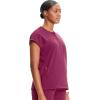 Cherokee Infinity Womens Round Neck Scrub Top, Partial Zip Covered Placket, 3 Zip Pockets, PROTX2 Technology – IN622A(Wine)