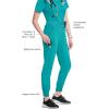 Cherokee Infinity Womens Scrub Jogger Pants, Mid Rise, Moisture Wicking, Wrinkle-Resistant, 360 Stretch, 5 Pockets – CK110A(Teal Blue)