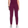 Cherokee Infinity Womens Scrub Jogger Pants, Mid Rise, Moisture Wicking, Wrinkle-Resistant, 360 Stretch, 5 Pockets – CK110A(Wine)