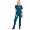 Cherokee Infinity Women’s Scrub Pant Mid Rise Tapered Leg Pull-on Bottom with Moisture Wicking & 360° Stretch Fabric CK065A(Caribbean Blue)