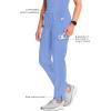 Cherokee Infinity Women’s Scrub Pant Mid Rise Tapered Leg Pull-on Bottom with Moisture Wicking & 360° Stretch Fabric CK065A(Ciel)