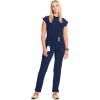 Cherokee Infinity Women’s Scrub Pant Mid Rise Tapered Leg Pull-on Bottom with Moisture Wicking & 360° Stretch Fabric CK065A(Navy)