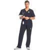 Cherokee Infinity Women’s Scrub Pant Mid Rise Tapered Leg Pull-on Bottom with Moisture Wicking & 360° Stretch Fabric CK065A(Pewter)