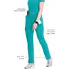 Cherokee Infinity Women’s Scrub Pant Mid Rise Tapered Leg Pull-on Bottom with Moisture Wicking & 360° Stretch Fabric CK065A(Teal Blue)