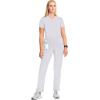 Cherokee Infinity Women’s Scrub Pant Mid Rise Tapered Leg Pull-on Bottom with Moisture Wicking & 360° Stretch Fabric CK065A(White)