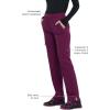 Cherokee Infinity Women’s Scrub Pant Mid Rise Tapered Leg Pull-on Bottom with Moisture Wicking & 360° Stretch Fabric CK065A(Wine)