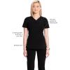 Cherokee Infinity Womens V-Neck Scrub Top Contemporary Fit, 2 Pockets, Rib-Knit Insert, Side Vents, 360° Stretch – CK865A(Black)