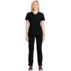 Cherokee Infinity Womens V-Neck Scrub Top Contemporary Fit, 2 Pockets, Rib-Knit Insert, Side Vents, 360° Stretch – CK865A(Black)