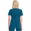 Cherokee Infinity Womens V-Neck Scrub Top Contemporary Fit, 2 Pockets, Rib-Knit Insert, Side Vents, 360° Stretch – CK865A(Caribbean Blue)
