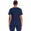 Cherokee Infinity Womens V-Neck Scrub Top Contemporary Fit, 2 Pockets, Rib-Knit Insert, Side Vents, 360° Stretch – CK865A(Navy)