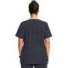 Cherokee Infinity Womens V-Neck Scrub Top Contemporary Fit, 2 Pockets, Rib-Knit Insert, Side Vents, 360° Stretch – CK865A(Pewter)
