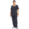 Cherokee Infinity Womens V-Neck Scrub Top Contemporary Fit, 2 Pockets, Rib-Knit Insert, Side Vents, 360° Stretch – CK865A(Pewter)
