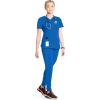 Cherokee Infinity Womens V-Neck Scrub Top Contemporary Fit, 2 Pockets, Rib-Knit Insert, Side Vents, 360° Stretch – CK865A(Royal)